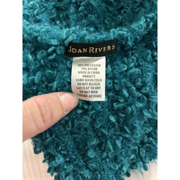 Joan Rivers Infinity Soft Knit Scarf Teal Blue Green Turquoise Stretchy - Picture 4 of 5